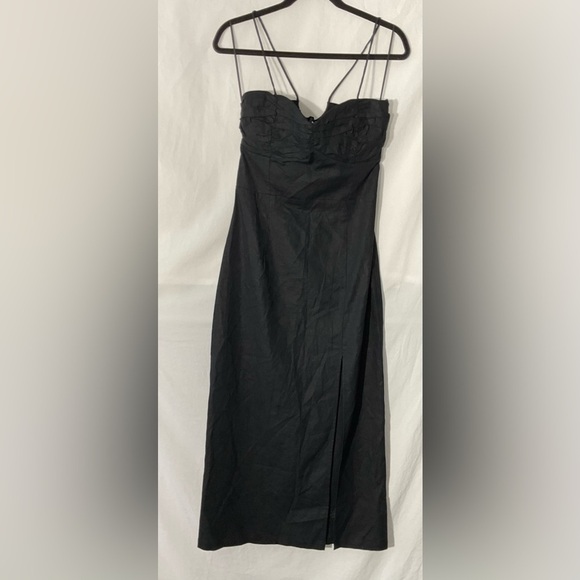 Zara Black Strapless Bodycon Dress with Slit - Picture 6 of 12